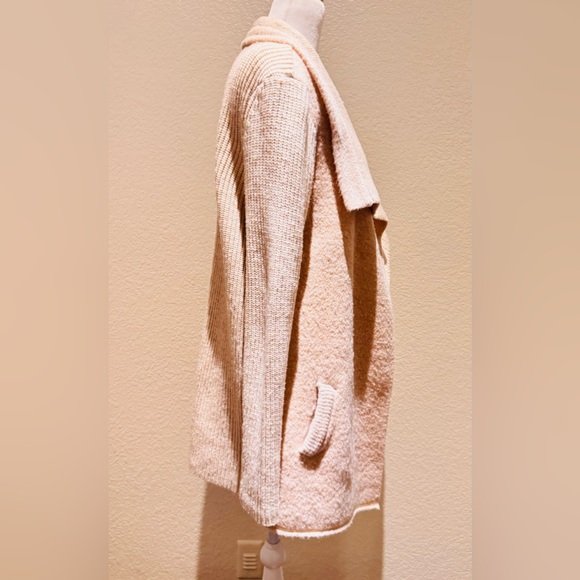 🔥HP🔥Anthropologie La Fee Verte Draped Front Boucle Cardigan Sweater – Tan – Sz M - Picture 10 of 15